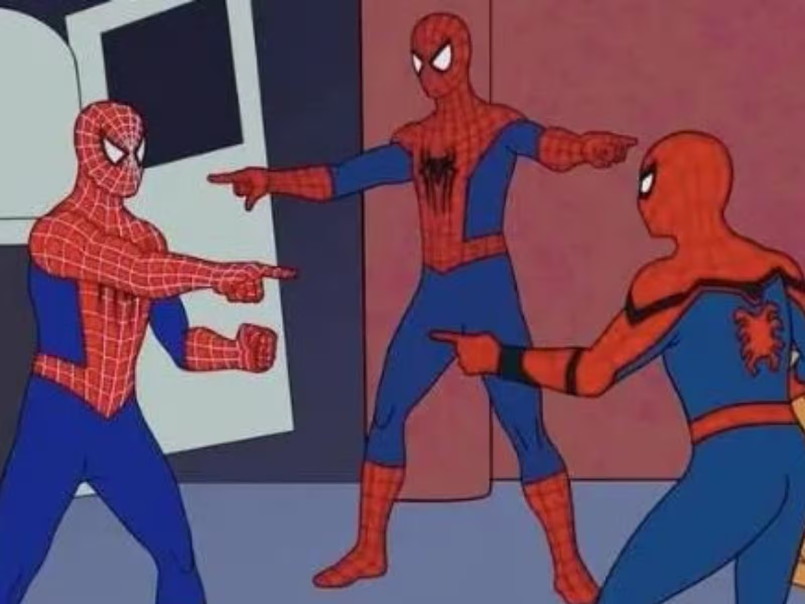Spider-Man pointing meme used to illustrate the Złota 44 blame chain, where each party points responsibility at another party.